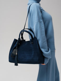 Замшевая сумка с матрешкой Vasilisa DBR 31210 синяя глубина  фото 6