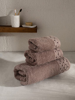 Полотенце для лица 50x90 светло-коричневый махровая ткань - Lucky фото 7