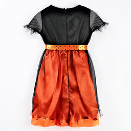 Карнавальный костюм «Милая ведьма»: платье, шляпа, гольфы, брошка, рост 116-122 см, оранжевый