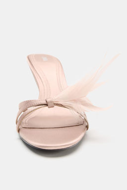 SANDALIA TAC?N DETALLE PLUMAS / Rosa Pastel - Zara фото 6