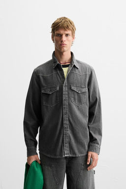 WESTERN DENIM SHIRT WITH POCKETS - Zara фото 29