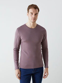 Bisiklet Yaka Uzun Kollu Penye Erkek Ti??rt