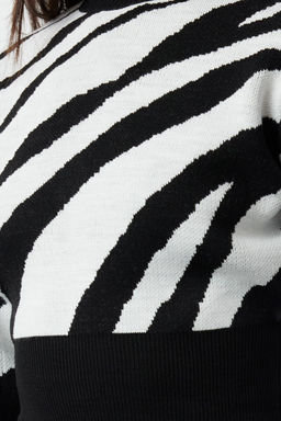 Zumrut Yesili Zebra Desenli Crop Triko Kazak TWOAW21KZ0010 - Trendyolmilla фото 20