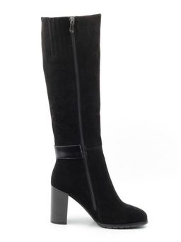 02-A362-15BM-2 BLACK Сапоги женские (натуральная замша, натуральный мех (еврозима)) - Фабричный китай фото 11