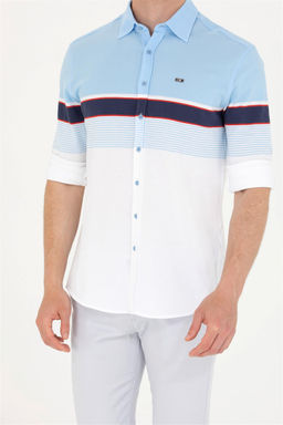 Мужская синяя рубашка с длинным рукавом - U.s. polo assn фото 13