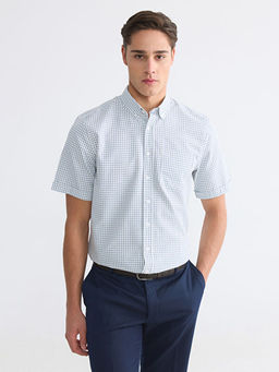 Regular Fit Ekose Poplin Erkek G?mlek