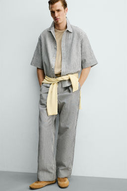 CAMISA RELAXED FIT RAYAS / ?ndigo - Zara фото 7