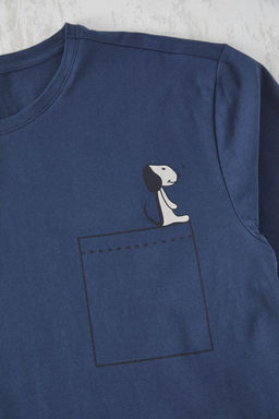 TRENDYOL MAN Indigo Regular Fit Kopek Desenli Orme Sortlu Pijama Tak?m? THMSS21PT0324 - Trendyolmilla фото 15