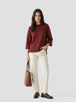 Bisiklet Yaka Oversize Kad?n Sweatshirt Tunik