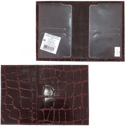 Обложка для паспорта Croco-П-406 натуральная кожа бордо скат (67) 208496