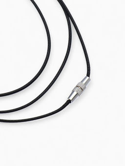 Шнурок нейлон 60 см, чёрный, винтовой замок серебро