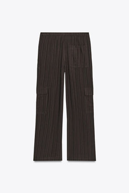 STRIPED FLOWING CARGO TROUSERS - Zara фото 3