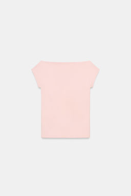 CAMISETA CUELLO BARCO / Rosa empolvado - Zara фото 6