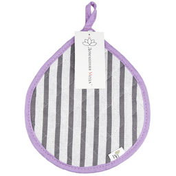 Прихватка 20х25см Лайн-3, форма Капелька, рогожка 171г/м2, хлопок 100%, наполнитель - ватин 280г/м2, на пластмассовом подвесе, Домашняя мода (Россия)  фото 3