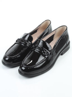 03-DEB33-2 BLACK Лоферы женские (натуральная кожа)