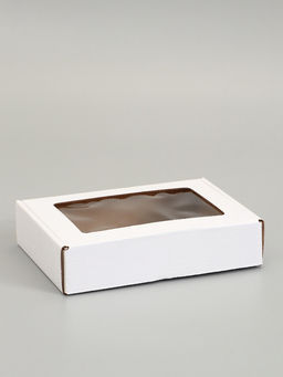 Цена за 2 шт. Коробка самосборная, белая с окном, 21 х 15 х 5 см