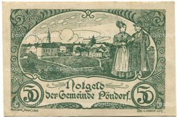 Банкнота 50 геллеров 1920 года Австрия  Пёндорф (нотгельд)