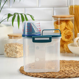 Контейнер для хранения сыпучих с дозатором, 1 кг, 17×10.5×22 см, пластик, прозрачный