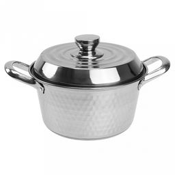 "Флорида" Набор кастрюль из нержавеющей стали 4 штуки: д18см h9,3см 1,4л; д19,5см h10,3см 2л; д21,5см h10,7см 2,5л; д23,5см h12см 3,5л, s0,50мм, крышки и ручки нержавеющая сталь, с теплораспределительным дном 0,5см, цветная коробка (Китай)