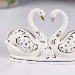 Статуэтка Влюбленные лебеди 9,5х17 см / B1981-1 /уп 36/ - ГалеонТрейд фото 3