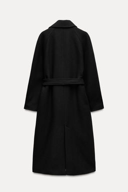 LONG WOOL BELTED COAT - Zara фото 7
