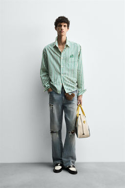 PLUTO PATCH STRIPED SHIRT HARRY LAMBERT FOR ZARA X DISNEY