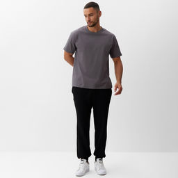 Футболка мужская MINAKU, серая, размер 46-48