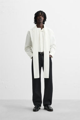 RELAXED FIT TIE-NECK SHIRT