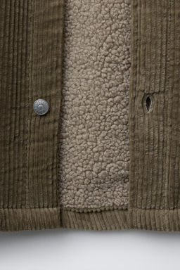 CORDUROY FAUX SHEARLING OVERSHIRT - Zara фото 4