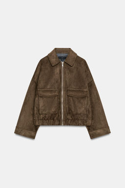 CAZADORA EFECTO ANTE / Khaki oscuro - Zara фото 6
