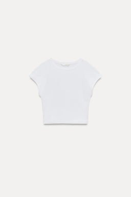 COTTON MODAL CROPPED T-SHIRT - Zara фото 6