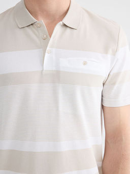 Polo Yaka ?izgili Merserize G?r?n?ml? Erkek Ti??rt