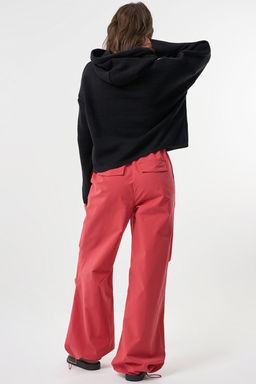 Джемпер укороченный из хлопка меланж черный