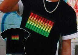 Футболка с эквалайзером (Мигает в такт музыки). Рисунок: эквалайзер.