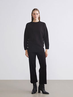 Bisiklet Yaka Oversize Kad?n Triko Kazak