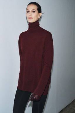100% WOOL OVERSIZE HIGH NECK JUMPER - Zara фото 2