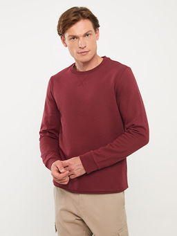 Bisiklet Yaka Uzun Kollu Erkek Kal?n Sweatshirt
