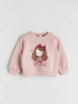Bisiklet Yaka K?z ?ocuk Sweatshirt 2li