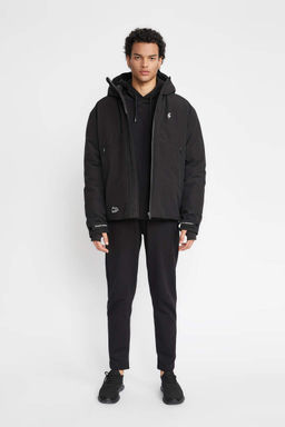 Водоотталкивающее водонепроницаемое пальто приталенного кроя DeFactoFit с капюшоном и молнией  фото 6