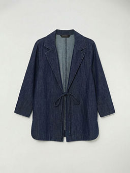 Ba?lama Detayl? Kad?n Jean Ceket