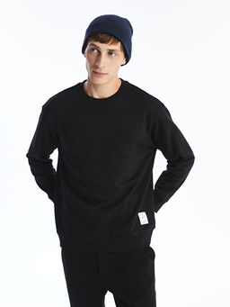 Bisiklet Yaka Uzun Kollu Erkek Sweatshirt