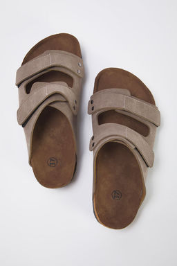 Trendyol Shoes Vizon Cift C?rt Bantl? Duz Kad?n Terlik TAKSS25TE00002 - Trendyolmilla фото 10