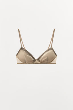 PLEATED SATIN BRALETTE