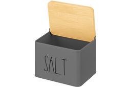 Емкость для хранения 1,5 л 14*11*11 см SALT с деревянной крышкой, темно-серая - Elan gallery фото 14