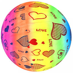 Мяч игровой "Сердечки" д18см, радужный, ПВХ (Китай)
