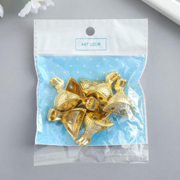 Цена за 8 шт. Уголок (ножка) для шкатулки металл "Царская лапа" золото 2,9х2,6 см