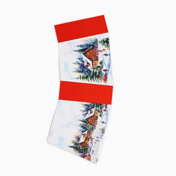 Коробка подарочная новогодняя складная с ручками Домик в лесу 23?8?32 см