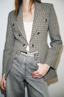 ASYMMETRIC CHECK BLAZER WITH WOOL ZW COLLECTION LIMITED EDITION - Zara фото 2