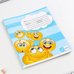 Тетрадь А5, 18 листов на скрепке в клетку Смайлы, 5 видов МИКС, белизна 96% . - Artfox study фото 11