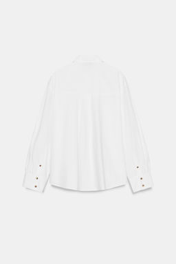 POPLIN SHIRT WITH CONTRAST BUTTONS - Zara фото 7